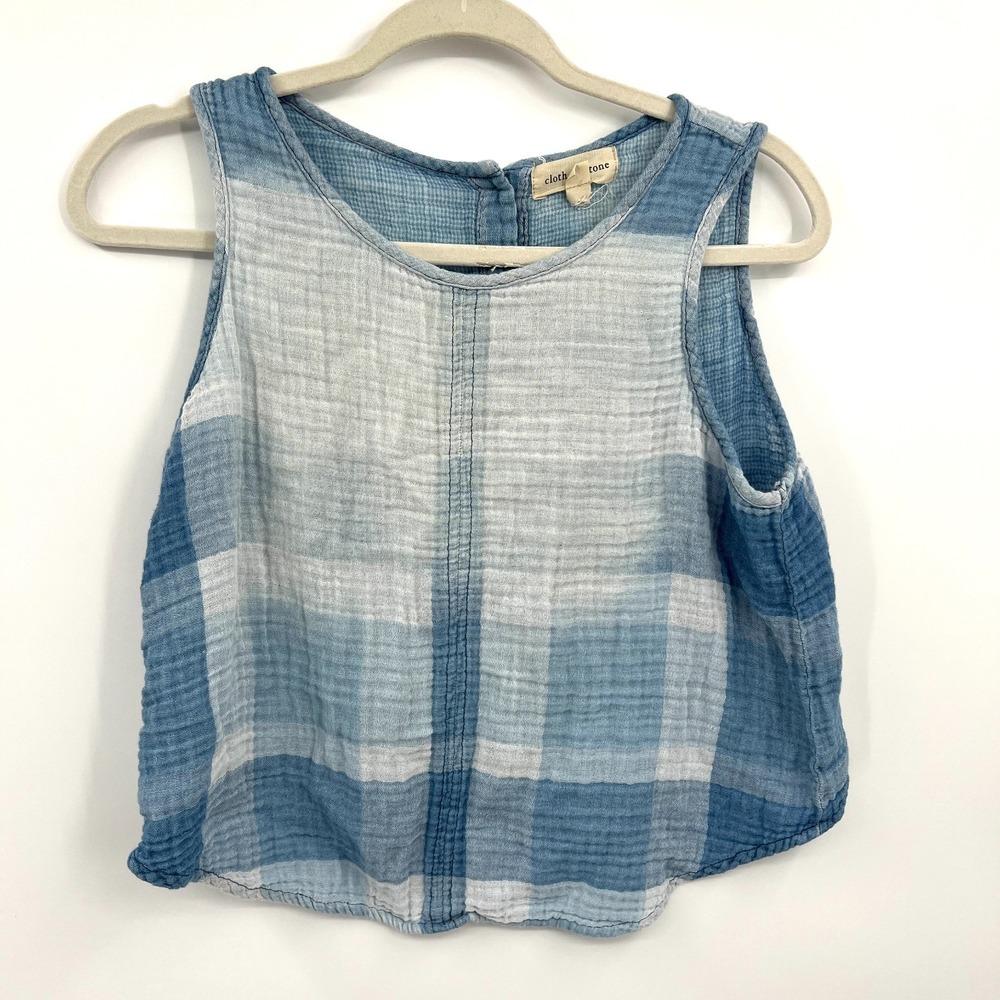Cloth & Stone gauze tank cropped gauze coastal grandmother effortlessly chic M